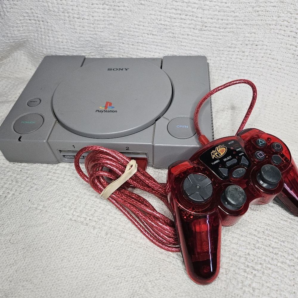 Sony PlayStation 1 PS1 Console w/Mad Catz Dual Force Controller for PlayStation